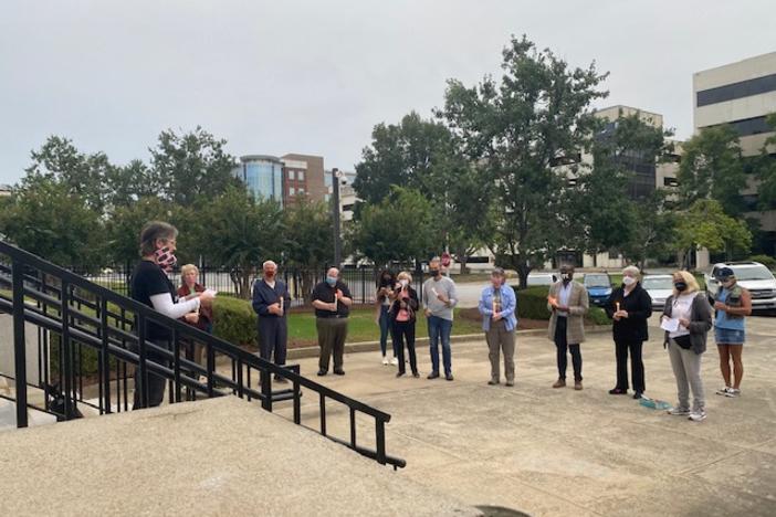 People in Macon attend a vigil honoring Ruth Bader Ginsburg