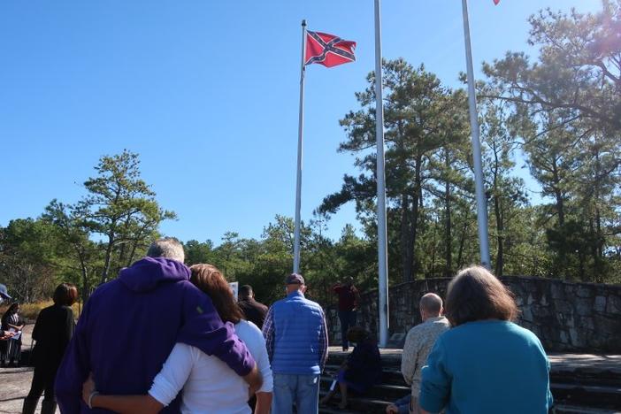 People praying at Stone Mountain