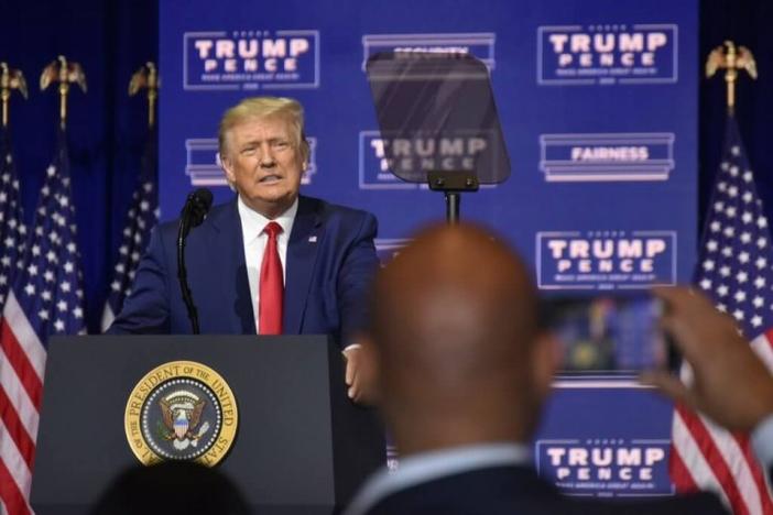 President Donald Trump at a rally in Atlanta