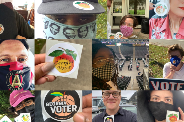 A collage of Georgia voters.
