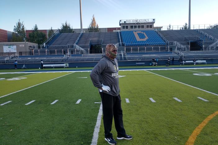 Decatur coach William Felton at stadium