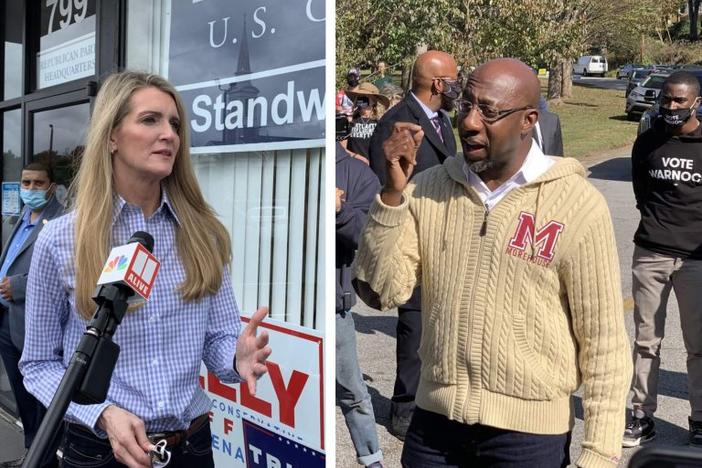 Sen. Kelly Loeffler and Rev. Raphael Warnock 