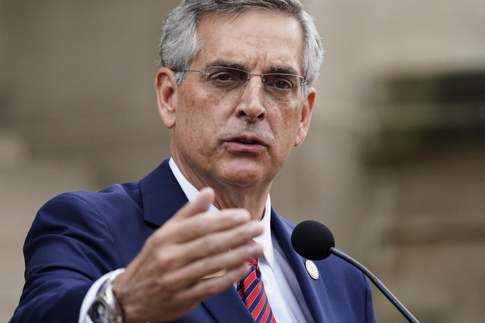 Georgia Secretary of State Brad Raffensperger at a news conference on Nov. 11 in Atlanta.