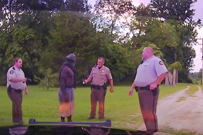A frame from dashboard video recorded by Washington County Sheriff's Deputies moments before they tased Eurie Lee Martin to death in 2017. 