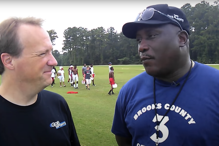 Maurice Freeman, the head football coach of the Brooks County Trojans. 