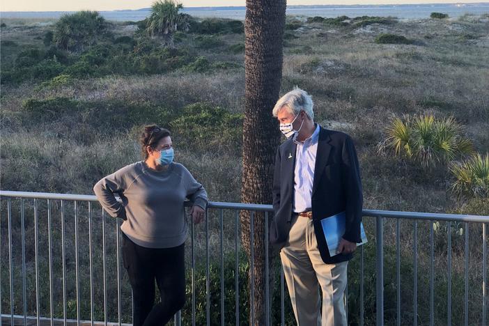 US Sen. Sheldon Whitehouse (D-RI) and Maria Procopio of the Tybee Island Marine Science Center