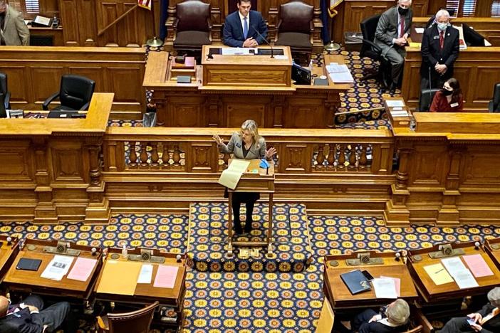 Sen. Jen Jordan addresses Georgia lawmakers