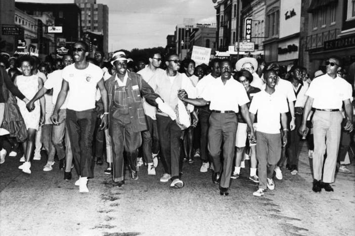 Protest in Macon during Civil Rights era