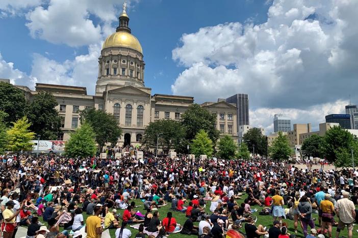 Protesters at the Georgia State Capitol.