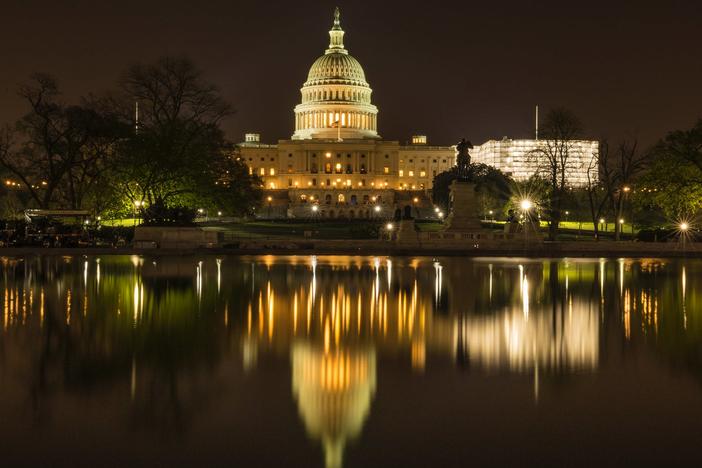 U.S. Capitol at night