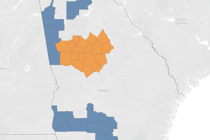 Counties in orange are part of a new planned broadband internet expansion.