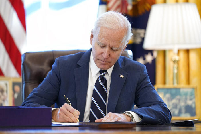 Joe Biden signing