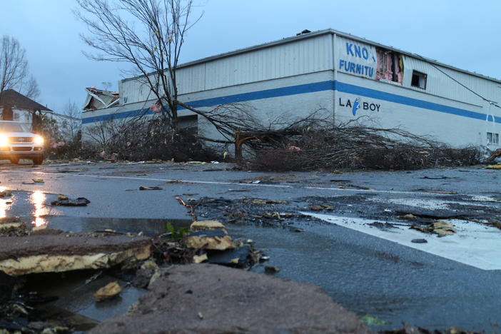 Deadly tornado leaves behind damage in Newnan, Ga. on Friday, March 26, 2021.
