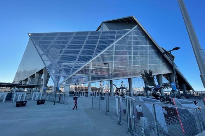 Mercedes-Benz Stadium in downtown Atlanta became one of several vaccine COVID-19 distribution centers in the state. The stadium will reopen to full capacity on May 15.  