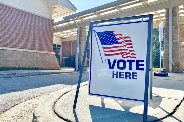 Vote Here sign on Election Day