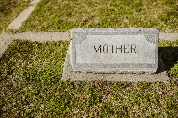 A tombstone that says "mother."