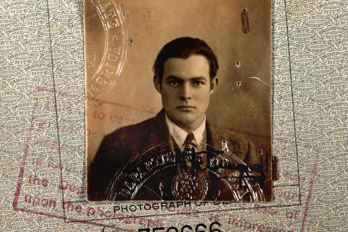 1923 passport photo of Ernest Hemingway.