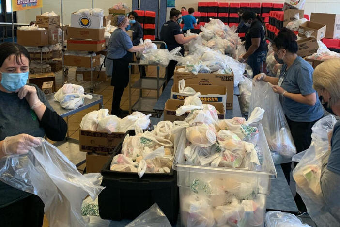 Schools packing meals in Marietta