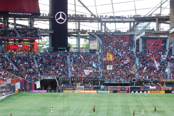 v\Nearly 41,000 attended the first full-capacity Atlanta United game on Saturday – a record number since the onset of the COVID-19 pandemic.