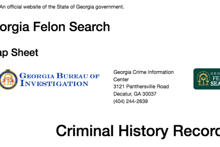 Screen shot felon search page