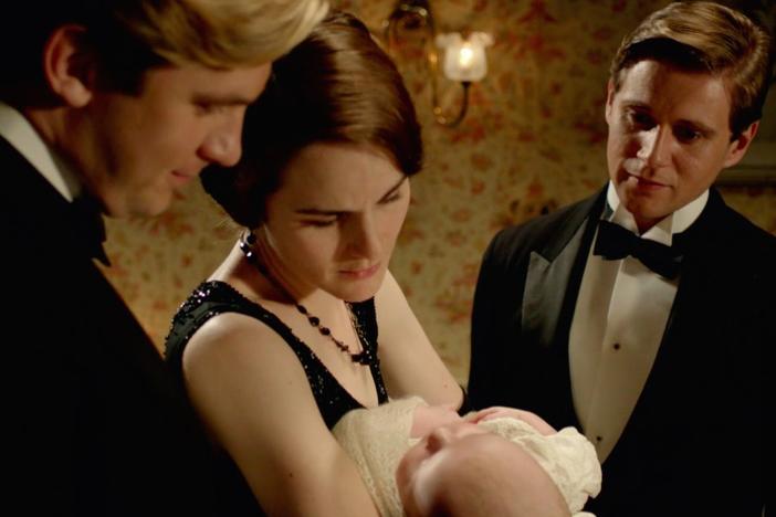 Mary holding baby Sybil.