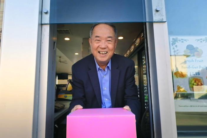 Ted Ngoy, The Donut King, at Donut shop.