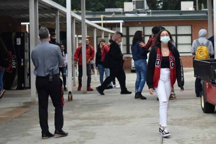 Students walk down hall in Georgia high school