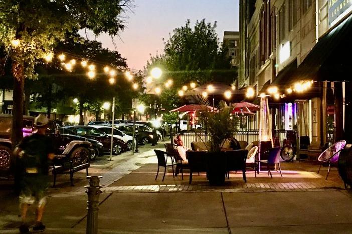 Downtown Macon at night