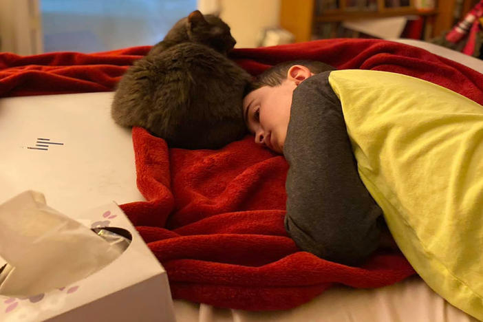 Iain Flory, 9, of Jones County has so far made three trips to the pediatric emergency room as he recovers from COVID. Jones County Schools have just begun a three week experiment in mandatory masking. 