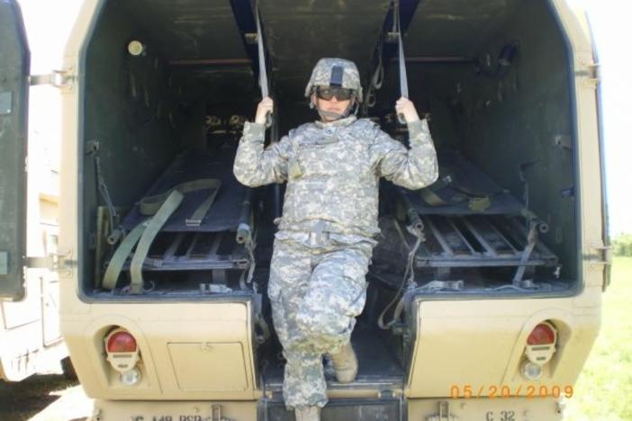 Many Afghanistan veterans – including Georgia National Guard medic Danielle Kelly of Pike County (pictured here stationed at Camp Phoenix in Kabul in 2009) – are angry and frustrated following the country's collapse to the Taliban on Sunday.