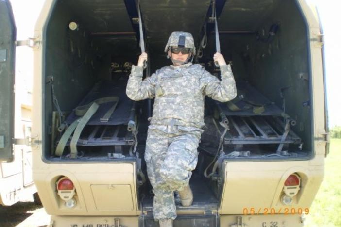 Many Afghanistan veterans – including Georgia National Guard medic Danielle Kelly of Pike County (pictured here stationed at Camp Phoenix in Kabul in 2009) – are angry and frustrated following the country's collapse to the Taliban on Sunday.