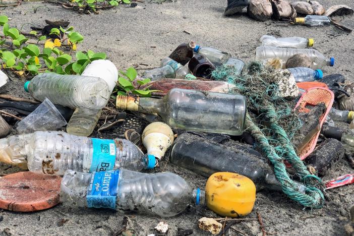 Trash on beach