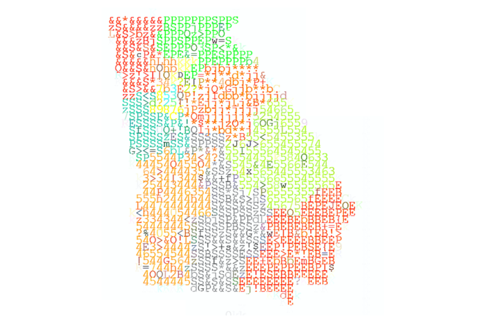 An illustration of Georgia's draft congressional map.