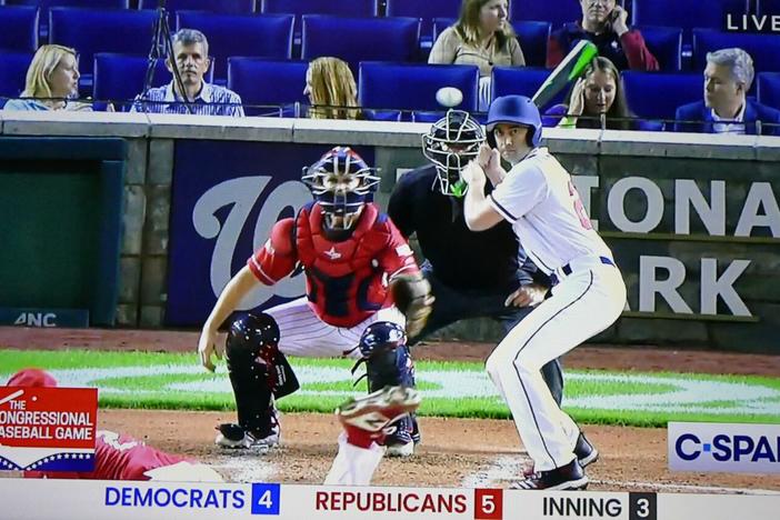 Sen Ossoff at Congressional baseball game