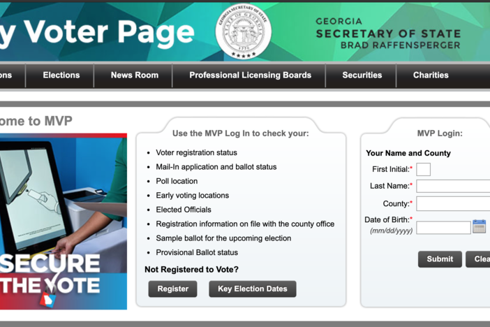 Georgia's My Voter Page allows voters to check voter registration status, register to vote, check key election dates and more.