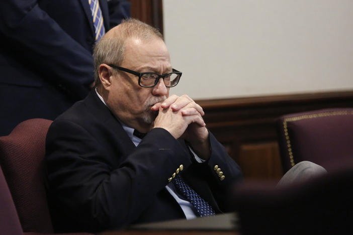 Defendant Gregory McMichael looks on during his trial and of William "Roddie" Bryan and Travis McMichael, charged with the February 2020 death of 25-year-old Ahmaud Arbery, at the Glynn County Courthouse in Brunswick, Ga., Tuesday, Nov. 23, 2021.