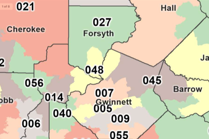 Detail of the Ga. House legislative map passed in 2021 special session