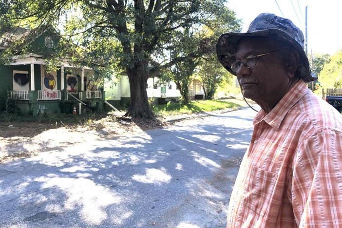 Man in his neighborhood