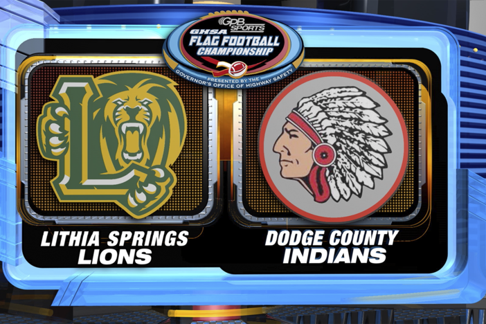 Flag football graphic Lithia Springs versus Dodge County