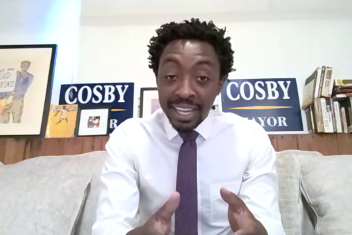 A screenshot from Zoom of Brunswick Mayor-elect Cosby Johnson during an interview with GPB News