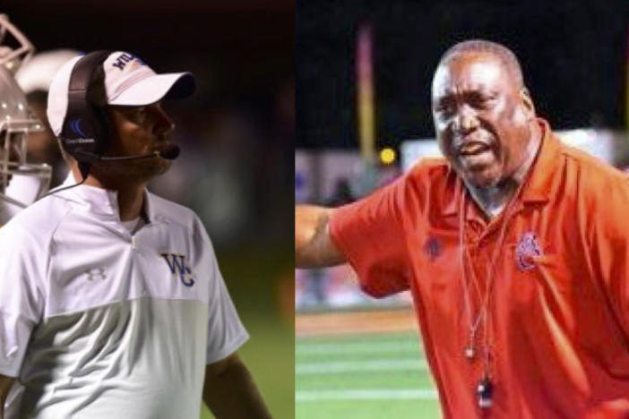 Wilcox Coach Rob Stowe and Brooks coach Maurice Freeman