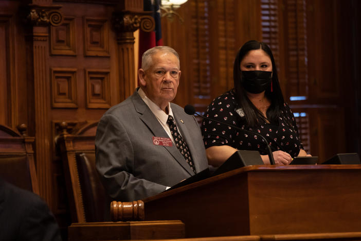 House Speaker David Ralston (R-Blue Ridge) speaks on the first day of the 2022 legislative session.