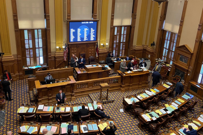 A view of lawmakers inside the capitol.