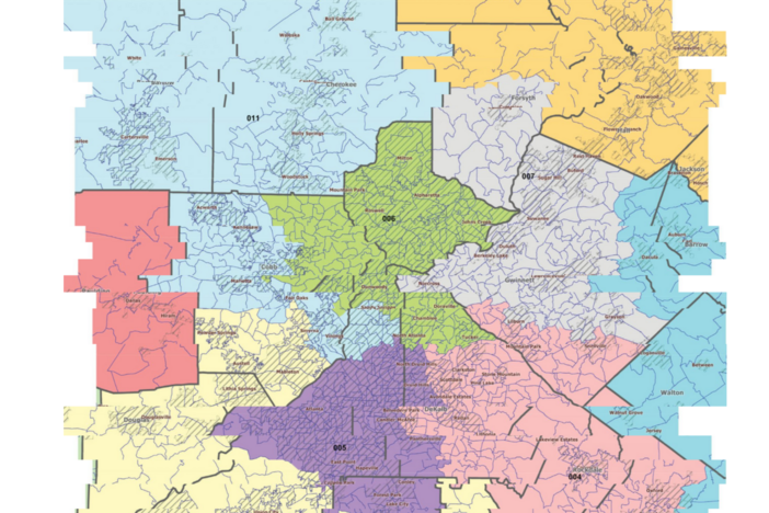 An illustration of Georgia districting.