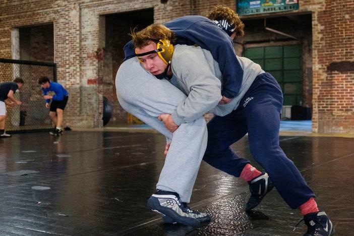 Tattnall Square Academy wrestler Grady Tisdale practices at Macon’s Rush Mixed Martial Arts gym. The only member of his high school wrestling team, Tisdale is one of the best wrestlers in Georgia at his weight class.