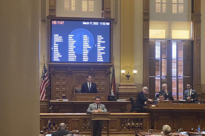 Georgia state senators discuss and vote March 17 on House Bill 1147, which opens the hunting and trapping season of raccoons and opossums to year-round.
