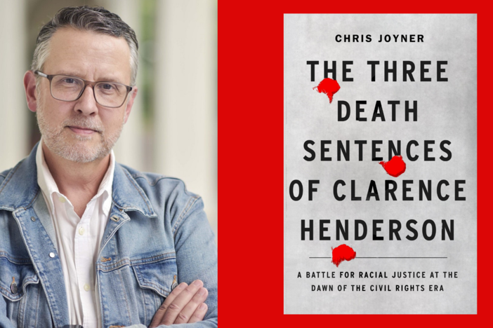 Headshot of Chris Joyner and cover of the book.
