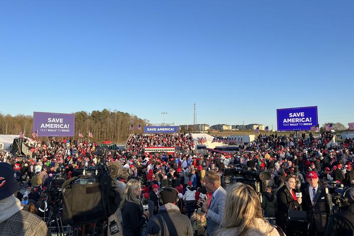 Trump holds rally in Commerce. 