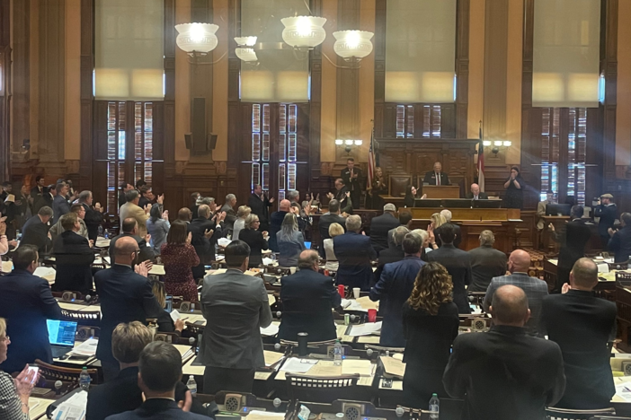 The Georgia House gives a standing ovation upon hearing that the Senate passed an amended House Bill 1013 — the Mental Health Parity Act — on March 30, 2022. 