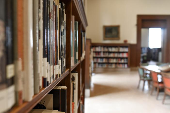 library books on shelf